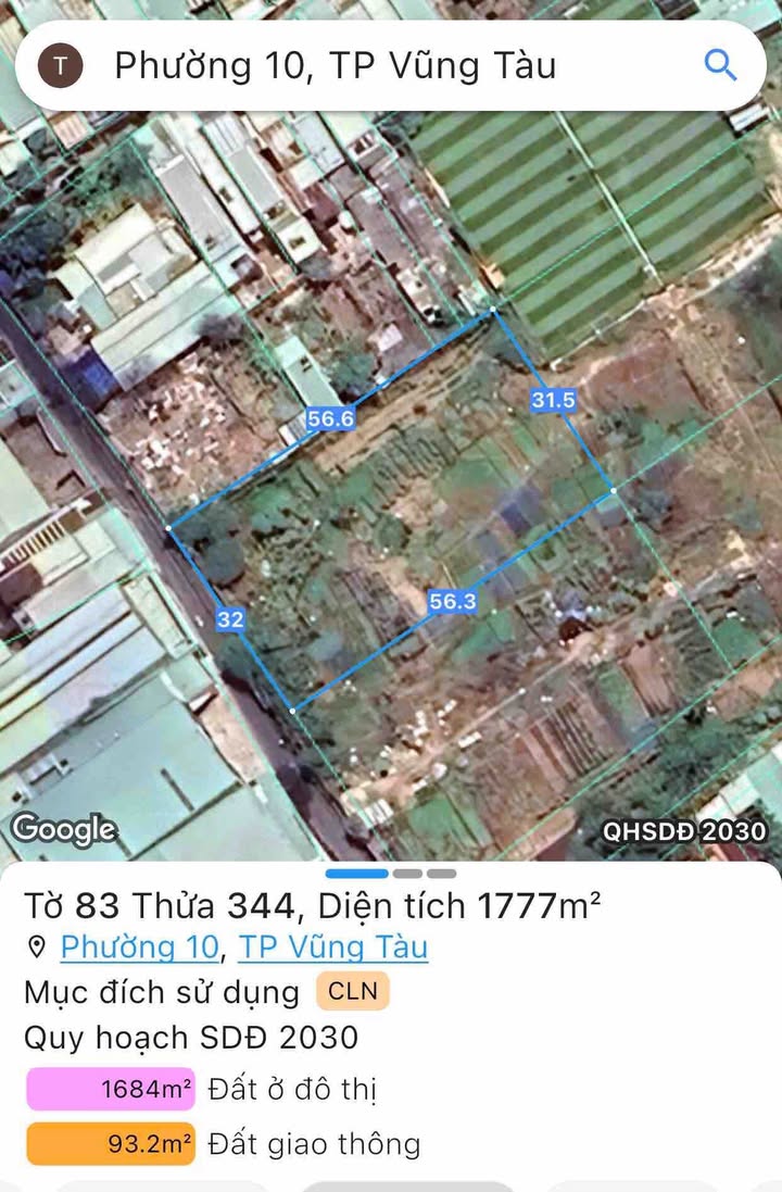 Đất mặt tiền Lưu Chí Hiếu, P10, Vũng Tàu 1.800m² - Đầu tư sinh lời cao!