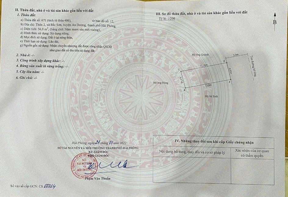 Đất nền An Dương Hải Phòng 56m² - Mặt tiền đường Bắc Sơn, giá thỏa thuận!