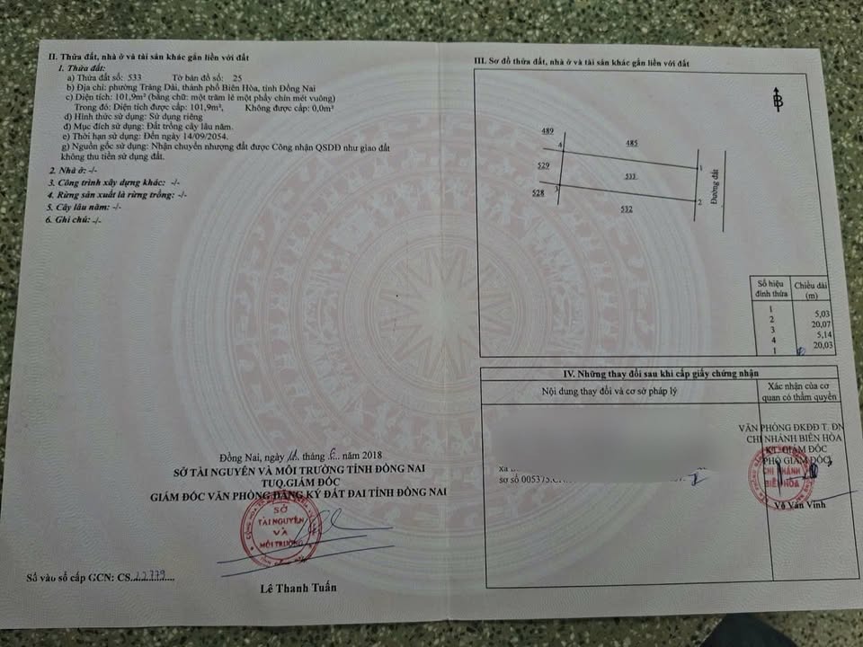 Đất sổ đỏ Trảng Dài 100m² giá 1.499 tỷ - Cơ hội đầu tư không thể bỏ lỡ!