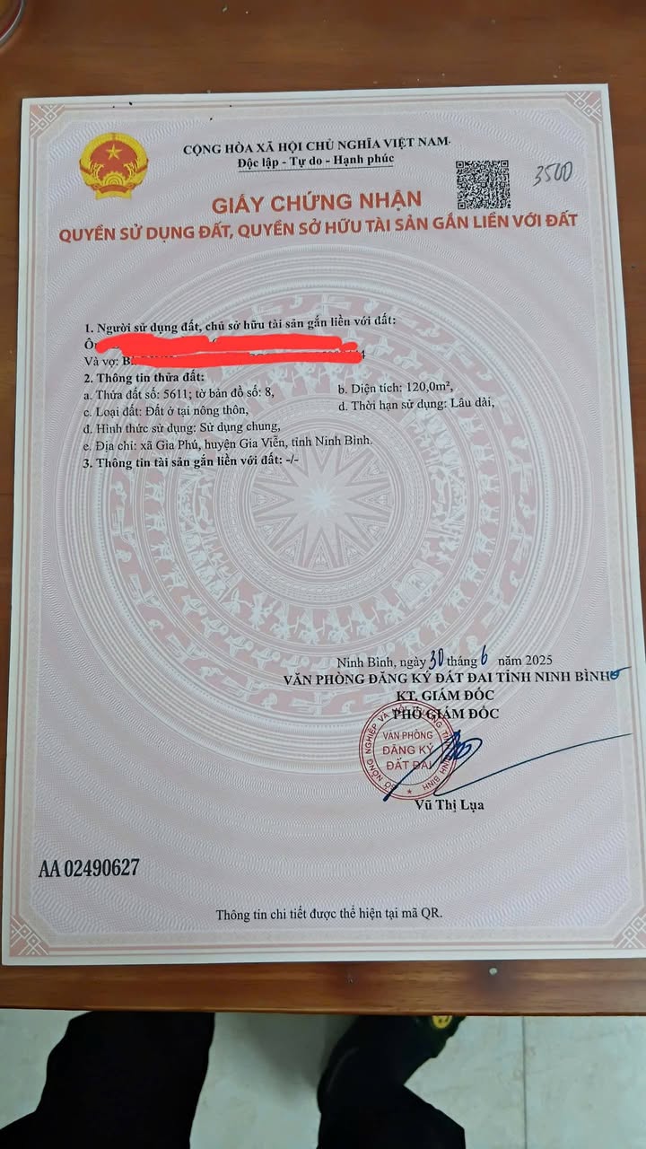 Đất nền Gia Phú, Gia Viễn 120m² giá 1.5 tỷ - Vị trí đắc địa gần KCN!