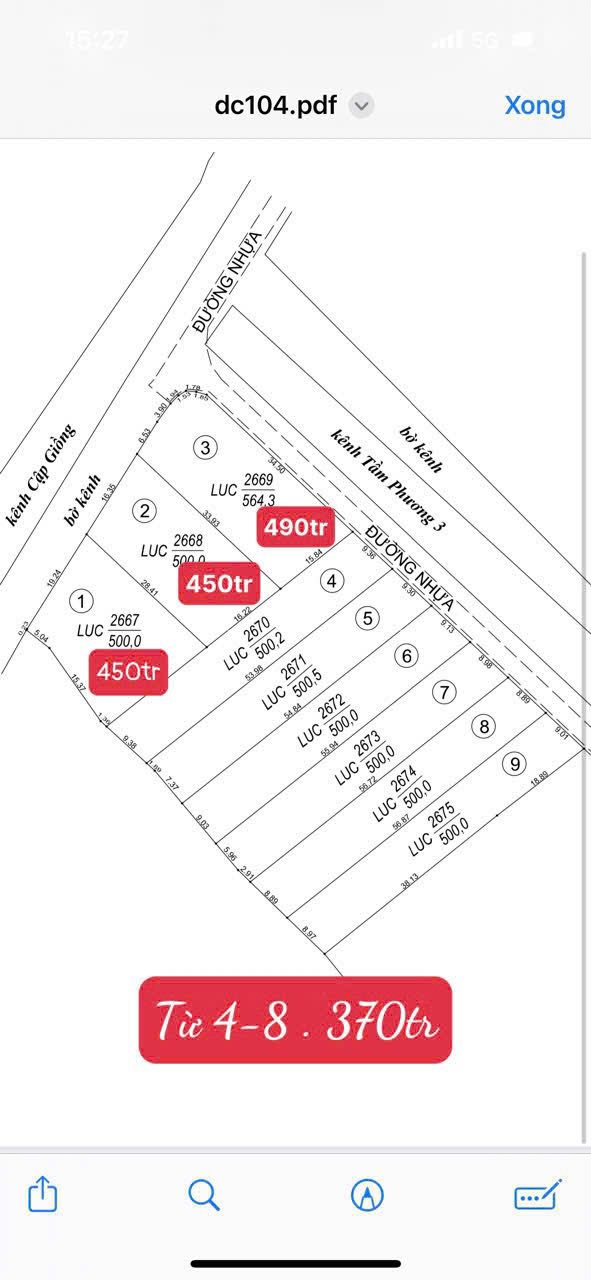 Đất nền liền kề 500m² tại Trà Vinh - Giá chỉ từ 370 triệu!