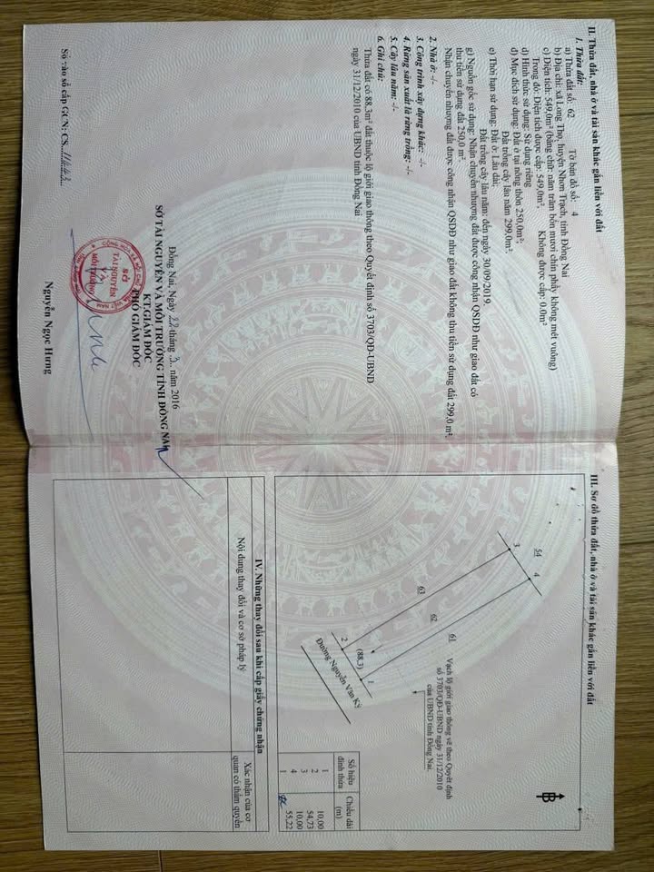 Đất mặt tiền kinh doanh Long Thọ Nhơn Trạch 1080m² giá 1.2 tỷ - Đầu tư sinh lời ngay!