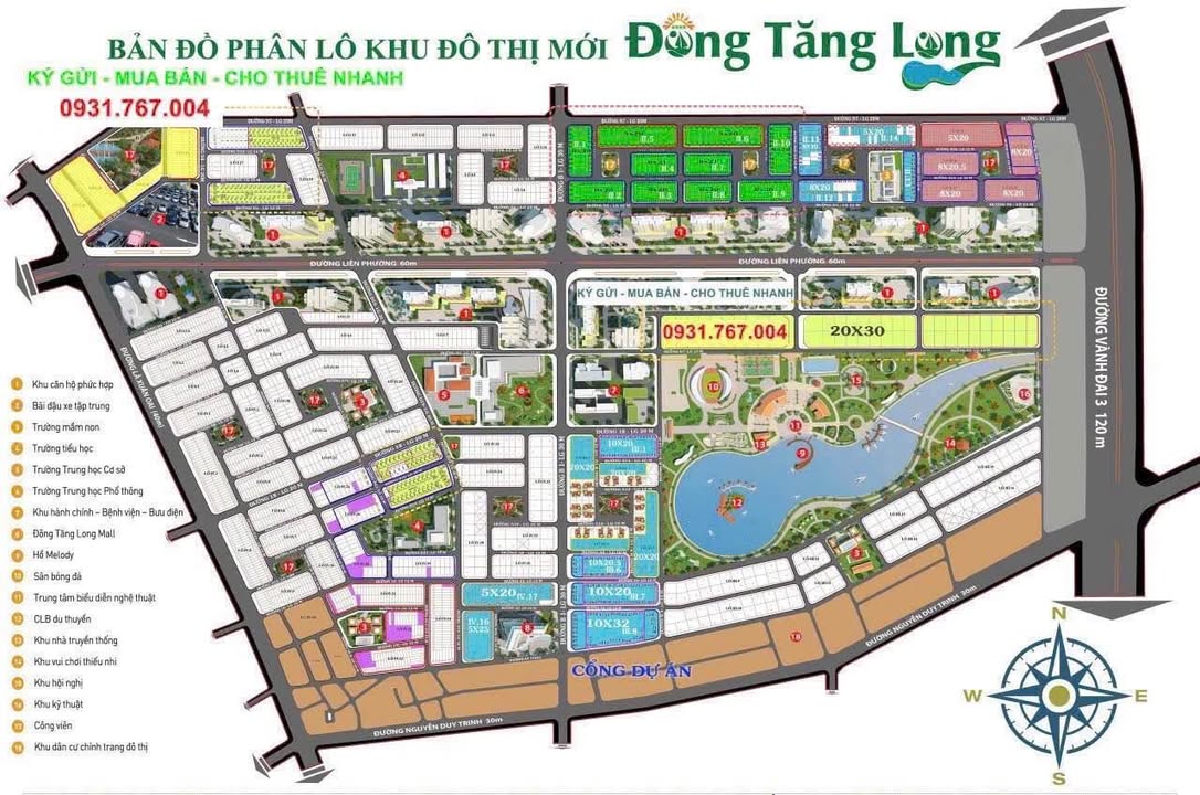 Lô đất mặt tiền đường A4 KĐT Đông Tăng Long 100m² giá 8.1 tỷ - Sổ hồng chính chủ!
