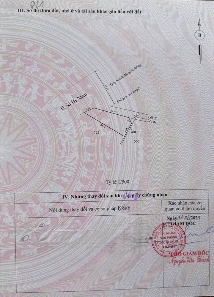 Bán đất 2 mặt tiền đường Sử Hy Nhan, TP Huế 113.8m² - Đường rộng, không lụt!