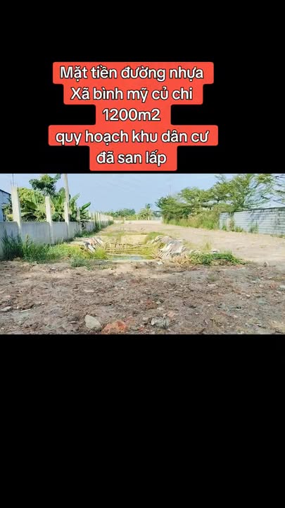 Đất mặt tiền xã Bình Mỹ Củ Chi 1200m² giá 10.4 tỷ - Đầu tư sinh lời ngay!