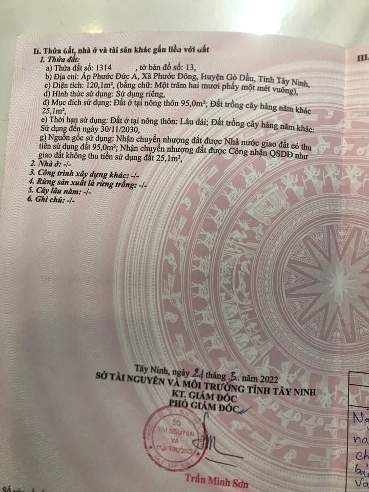 Đất nền Phước Đức A, Gò Dầu 120m² giá 650 triệu - Pháp lý rõ ràng, đầu tư tiềm năng!