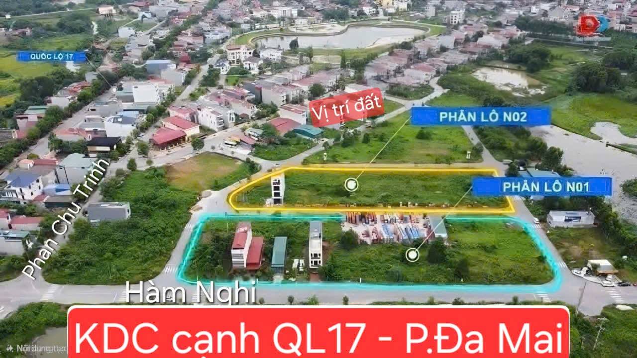 Lô đất KDC Đa Mai - Bắc Ninh 90m² giá 3 tỷ - Gần hồ điều hòa