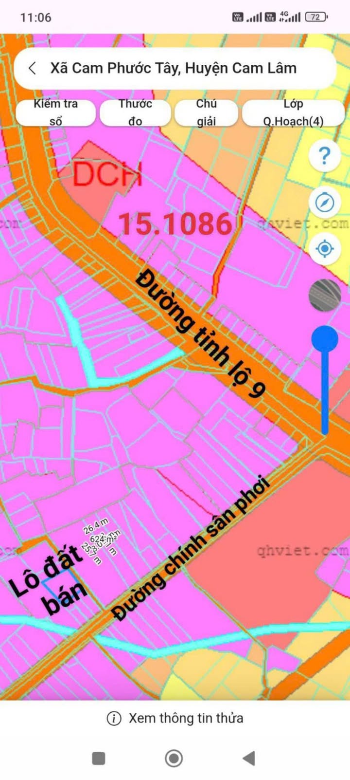 Đất nền Cam Phước Tây 598m² giá 1.38 tỷ - Mặt tiền đường bê tông ô tô