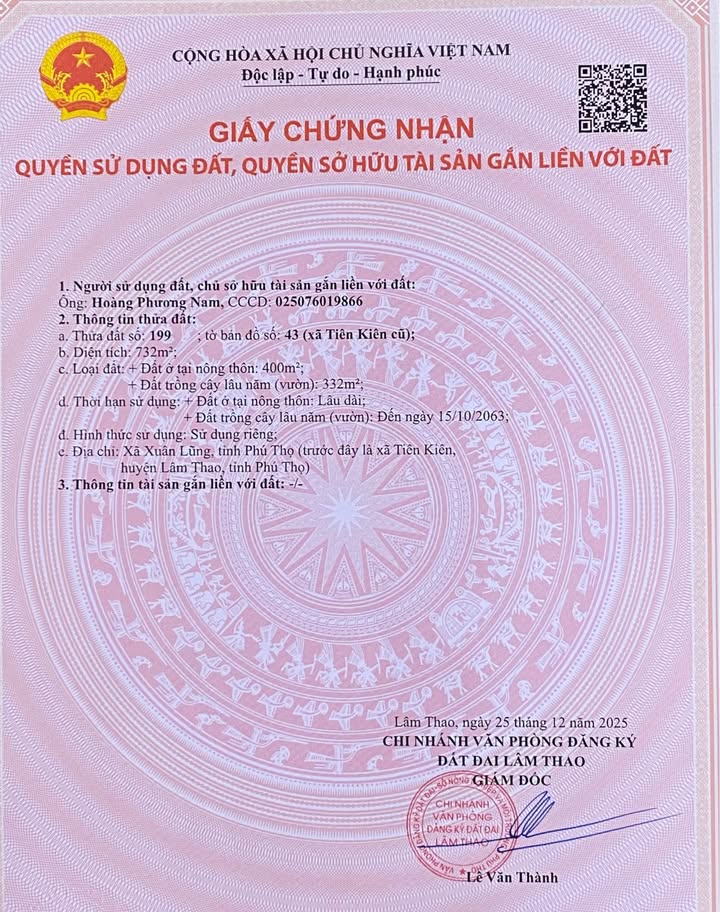 Đất nền tiềm năng tại khu 7, xã Xuân Lũng, Phú Thọ - Giá chỉ 5 tỷ!