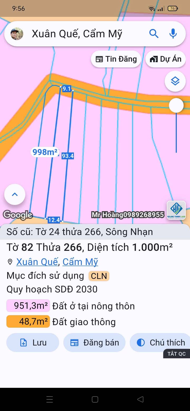Đất thổ cư 3600m² xã Sông Nhạn, Cẩm Mỹ - Cách sân bay Long Thành chỉ 6km!