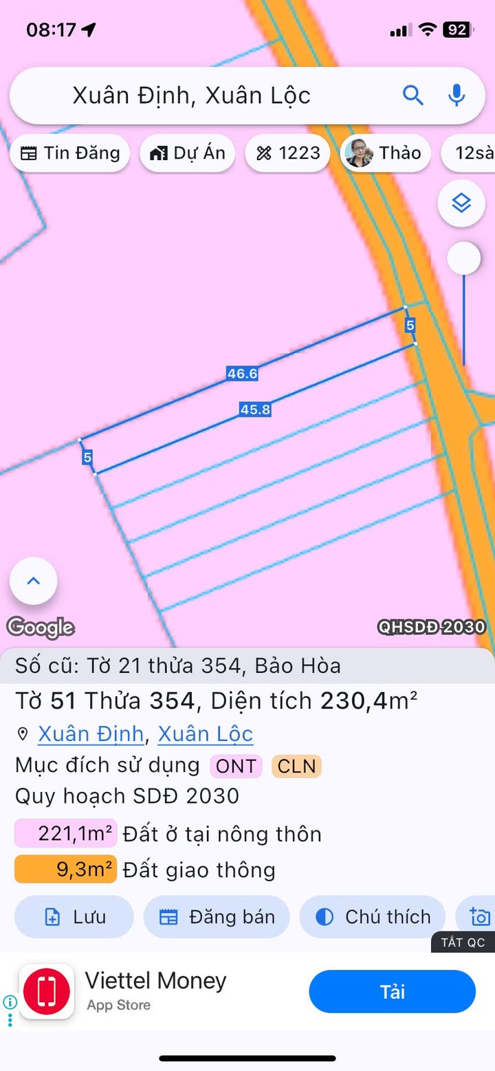 Đất nền liền kề Xuân Định, Đồng Nai 230m² giá 770 triệu - Sổ đỏ chính chủ!