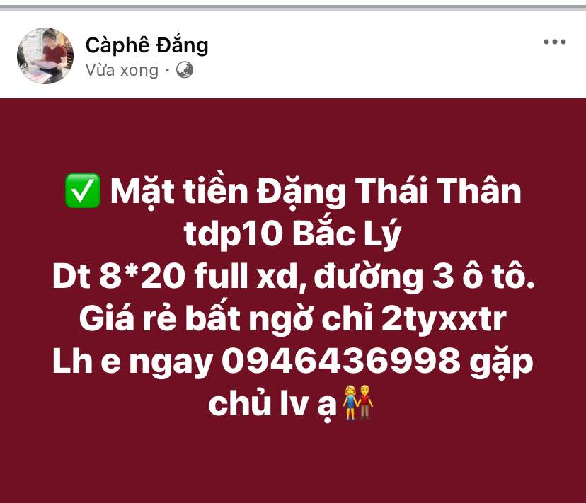 Nhà mặt tiền Đặng Thái Thân, Bắc Lý, 160m² giá 2 tỷ - Đầu tư sinh lời ngay!