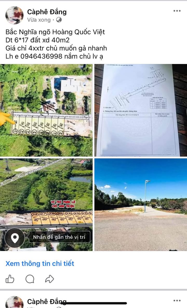 Đất xây dựng tại ngõ Hoàng Quốc Việt, Bắc Nghĩa, 102m² giá chỉ 4xx triệu - Cơ hội đầu tư tốt!