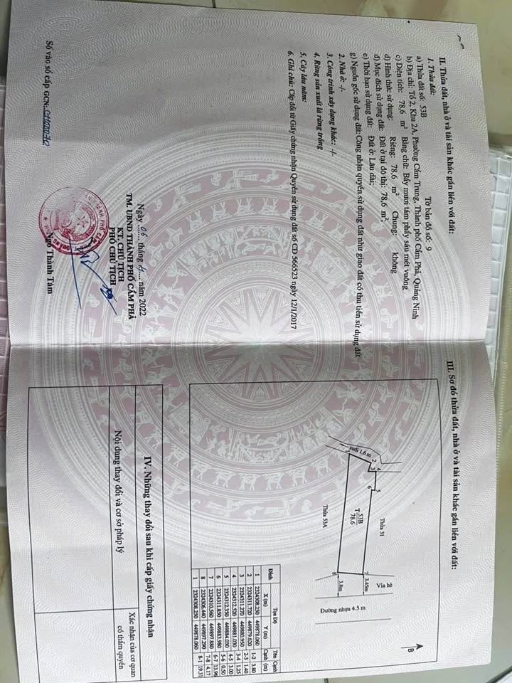 Đất nền kinh doanh Cẩm Phả 78.6m² giá 3.3 tỷ - Đối diện công viên xanh