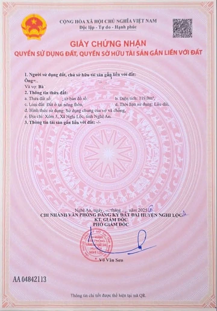 Đất mặt đường nhựa Xóm 3, Nghi Trung, Nghi Lộc 119m² giá 1.8 tỷ - Phù hợp an cư và đầu tư!