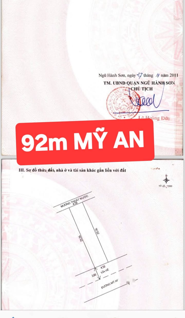 Đất nền Mỹ An Ngũ Hành Sơn 92m² giá 10 tỷ - Doanh thu 14 triệu/tháng!