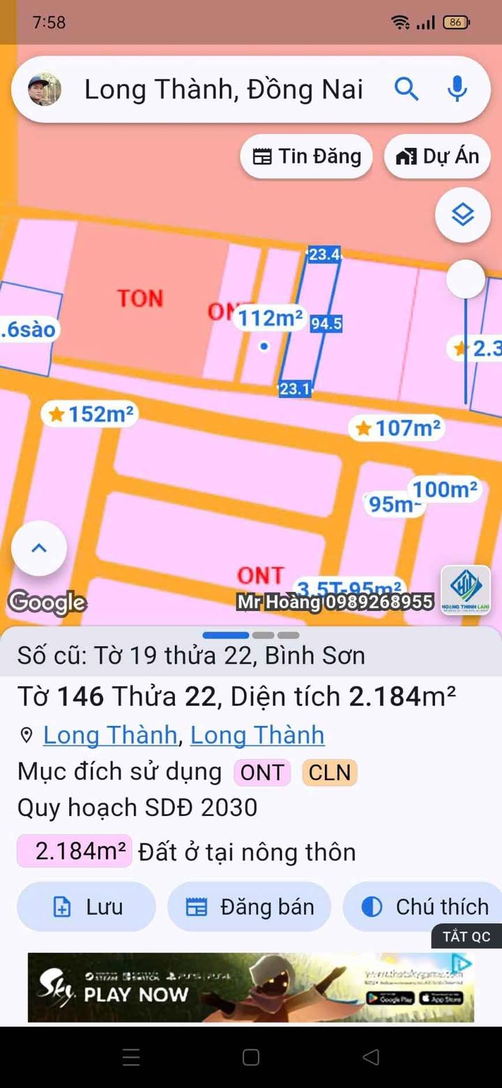 Đất nền Bình Sơn, Long Thành 300m² - Cơ hội đầu tư hấp dẫn!