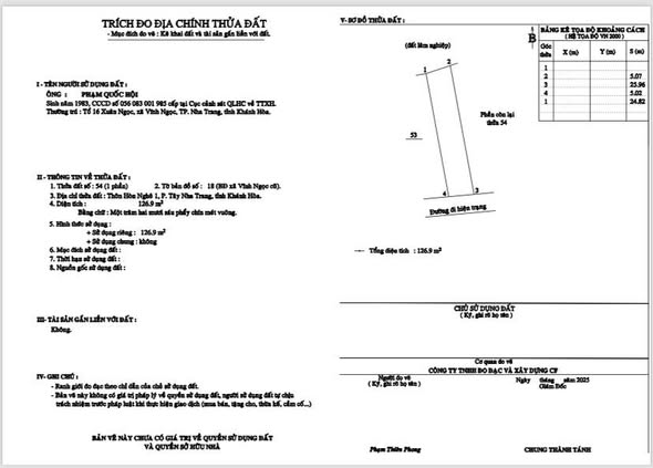 Đất nền Vĩnh Ngọc Nha Trang 127m² giá 749 triệu - Đầu tư sinh lời ngay!