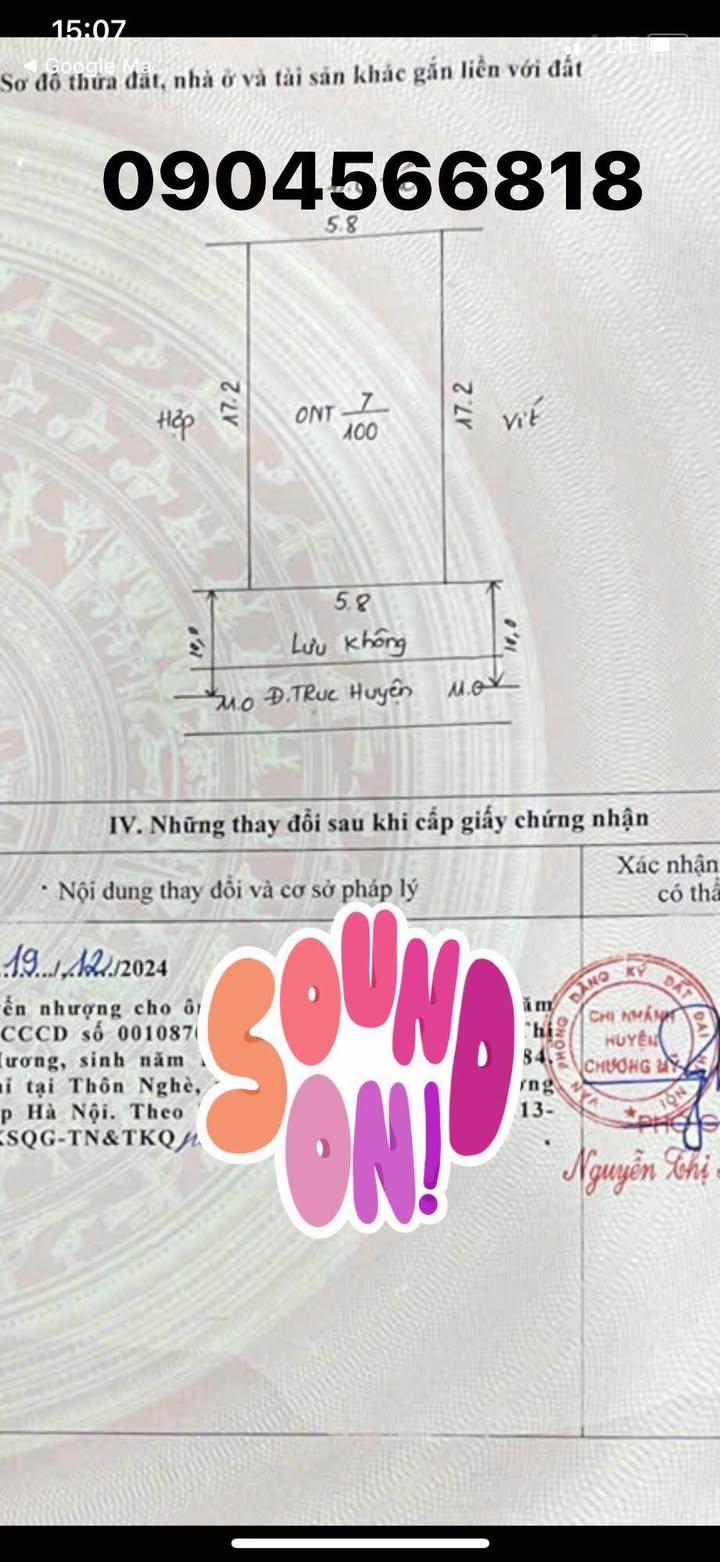 Lô đất mặt tiền 5.8m tại Hồng Phong, Chương Mỹ, 100m² giá chỉ 6.1 tỷ - Cơ hội đầu tư hấp dẫn!