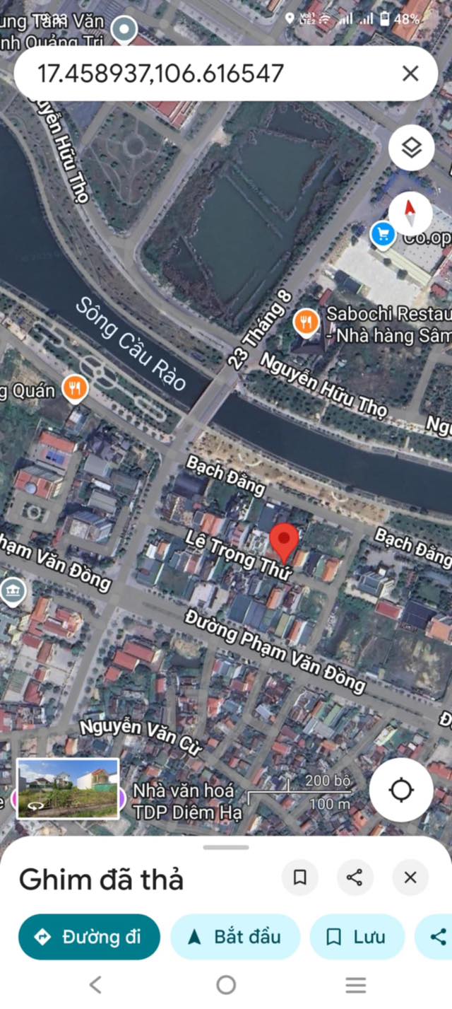 Đất mặt tiền Lê Trọng Thứ, Đồng Hới 208m² - Cơ hội đầu tư sinh lời!