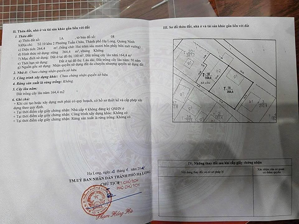 Đất thổ cư Tuần Châu Hạ Long 264m² giá 4.75 tỷ - Gần đường ô tô tránh nhau!