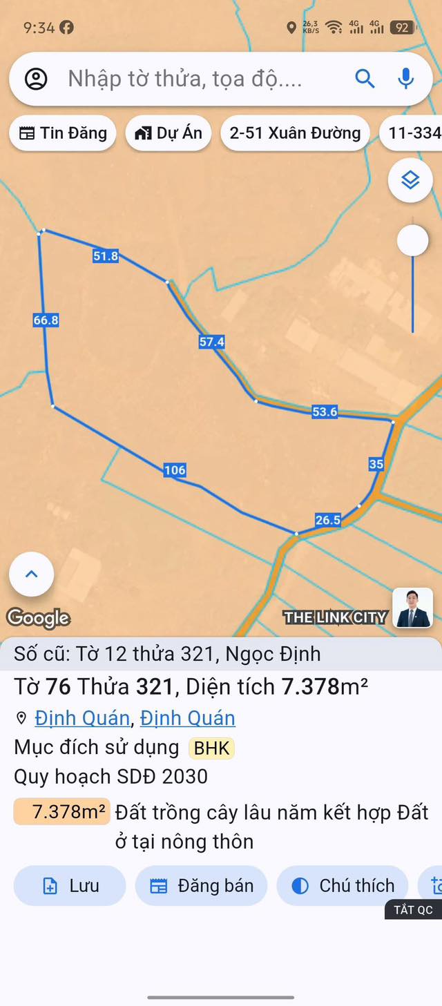 Đất nền Ngọc Định Định Quán 80.000m² giá chỉ 2.066 tỷ - Cơ hội đầu tư hiếm có!
