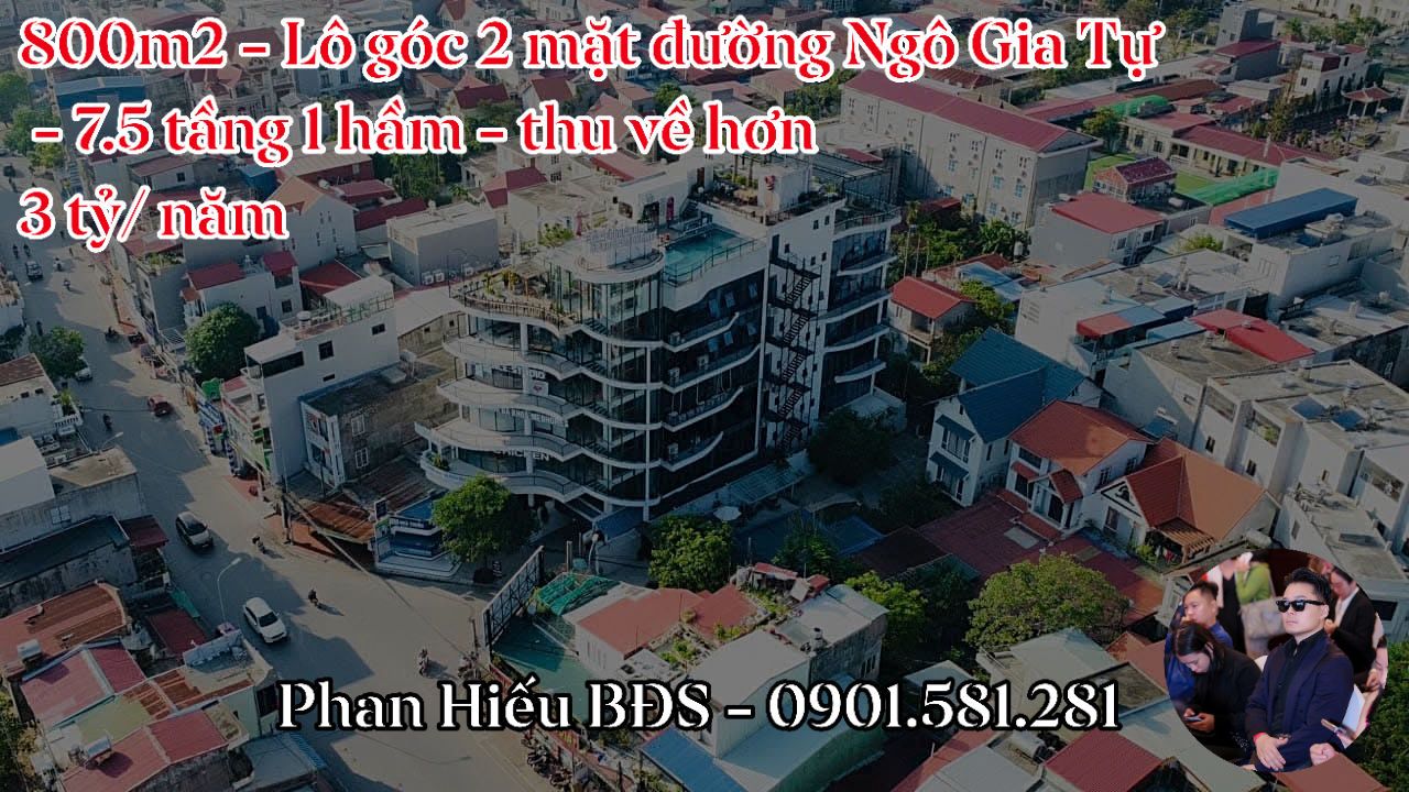 Bán gấp Building mặt đường Ngô Gia Tự, Hải Phòng - 800m² giá 100 tỷ - Dòng tiền ổn định 3 tỷ/năm!