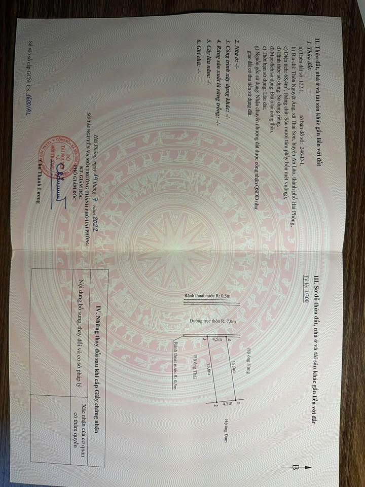 Đất nền Thái Sơn An Lão 68m² giá 1 tỷ - Đường nhựa dễ dàng di chuyển!