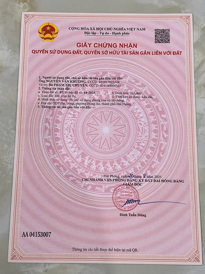 Đất nền Đại Bản An Dương 50m² giá 940 triệu - Gần chợ và trường học!