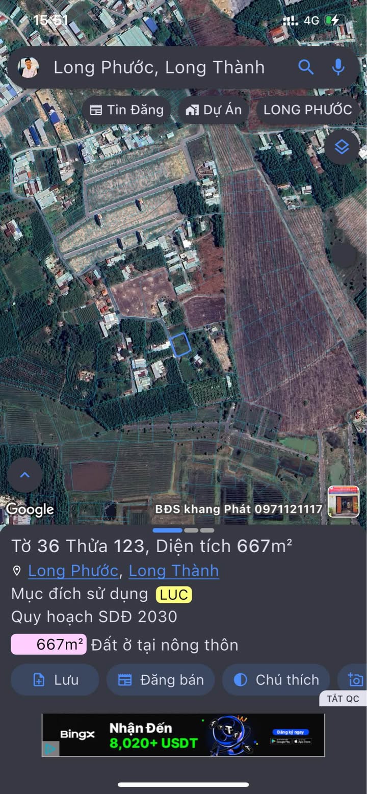 Đất ở Long Phước Thủ Đức 667m² giá 3.2 tỷ - Mặt tiền đường nhựa thuận tiện!