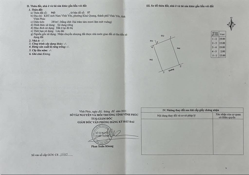 Lô đất biệt thự Nam Vĩnh Yên 285m² giá 9 tỷ - Hướng Đông Nam đẹp mắt!
