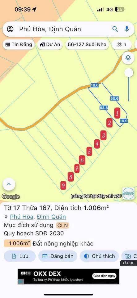Đất nền Phú Hoà, Định Quán, Đồng Nai 1000m² - Giá chỉ 500 triệu/lô!