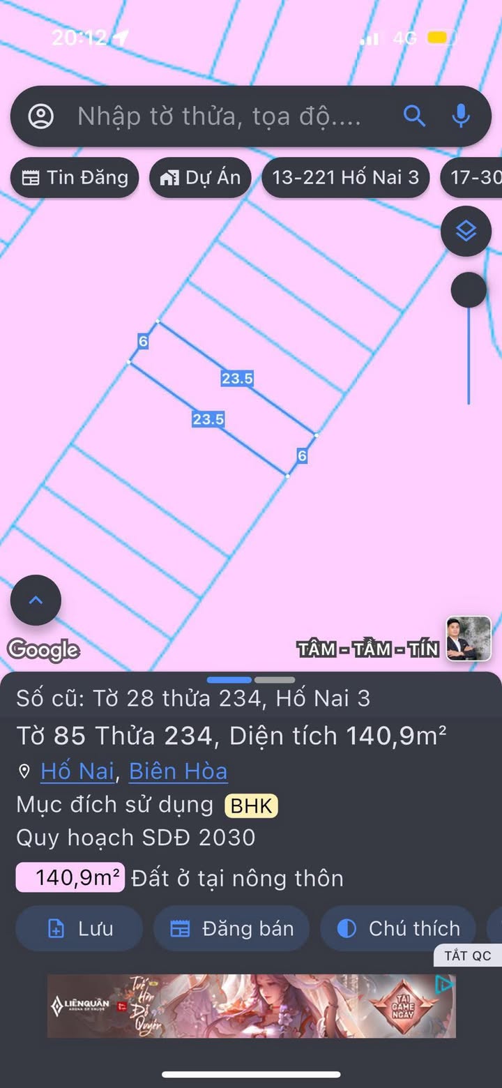 Đất nền Hố Nai Biên Hòa 144m² giá 890 triệu - Cơ hội đầu tư hấp dẫn!