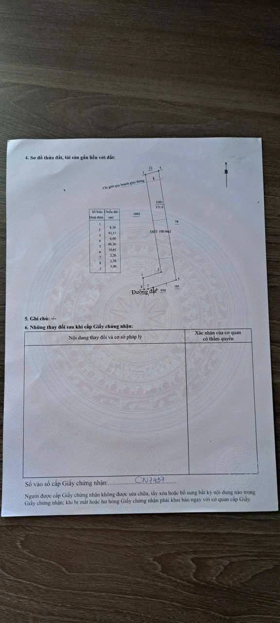 Đất nền Vĩnh Tân 258m² giá 1.3 tỷ - Pháp lý rõ ràng, thổ cư 100%