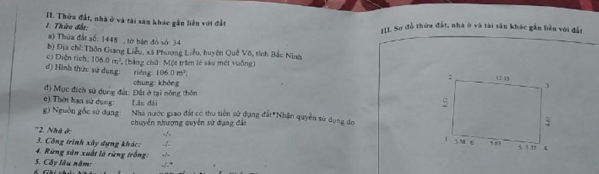 Bán đất Phương Liễu, Quế Võ, Bắc Ninh 106m² - Vị trí trung tâm kinh doanh