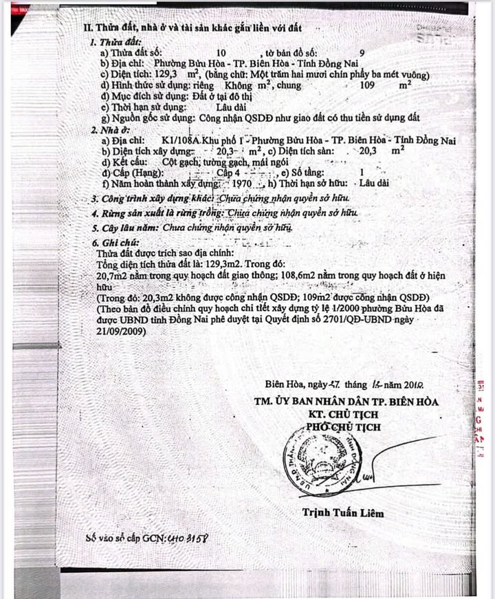 Nhà mặt tiền đường Bùi Hữu Nghĩa Trảng Bom 129m² giá 6.2 tỷ - Chính chủ bán gấp!