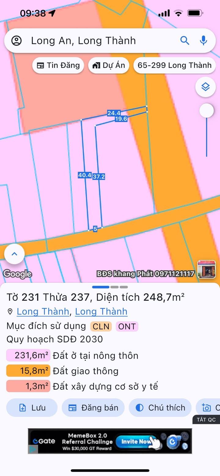 Đất nền ấp 1, xã Long An, 200m² giá 2 tỷ - Cơ hội đầu tư hấp dẫn!