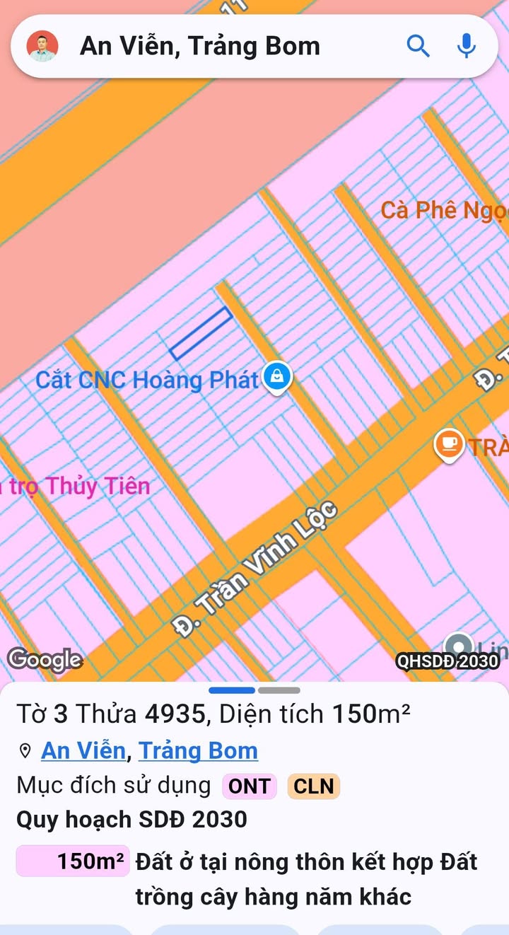 Đất nền An Viễn, Trảng Bom 150m² giá 1.139 tỷ - Sổ riêng, thổ cư