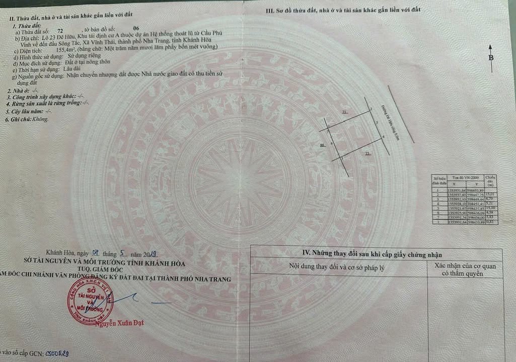 Đất nền Vĩnh Thái Nha Trang 155,4m² giá 7 tỷ - View sông thoáng mát!