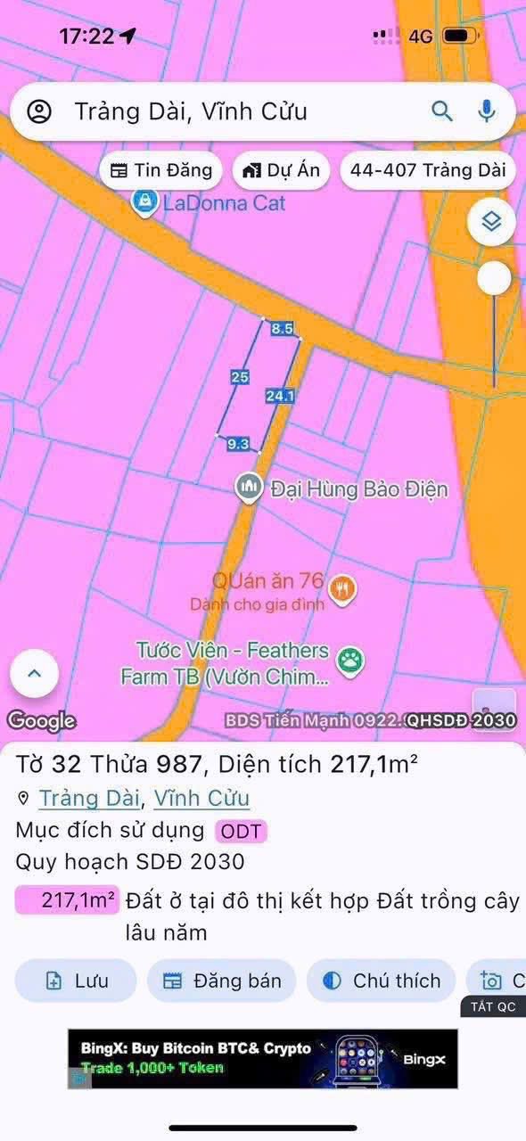 Đất thổ cư Trảng Dài, Biên Hòa 73.4m² giá 2.75 tỷ - Cơ hội đầu tư tuyệt vời!