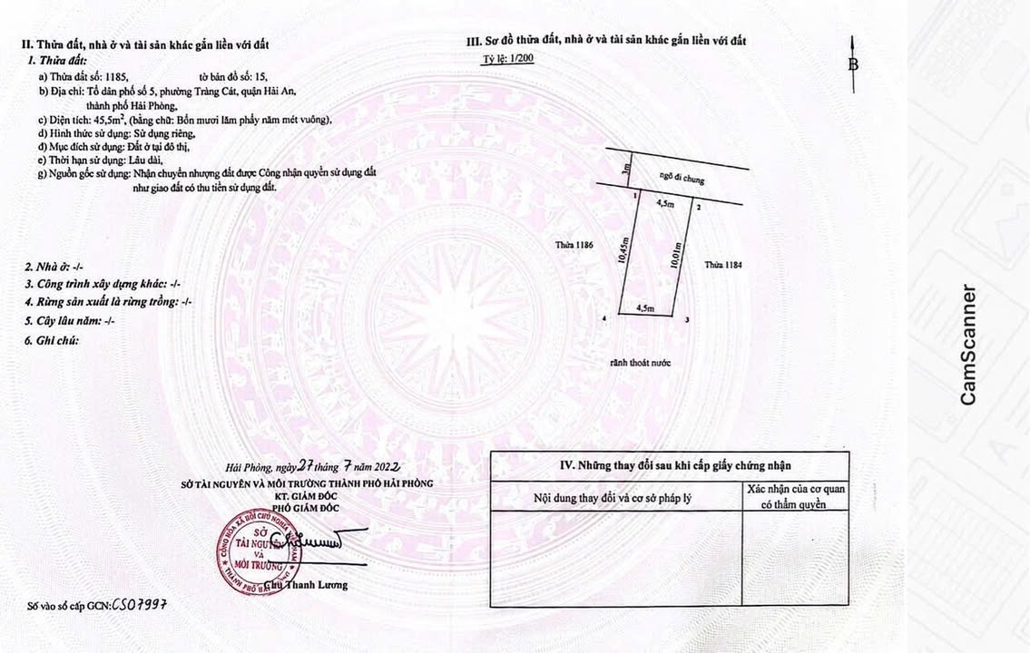 Lô đất đẹp Tràng Cát 45.5m² giá 1.33 tỷ - Không quy hoạch, phong thủy tốt!