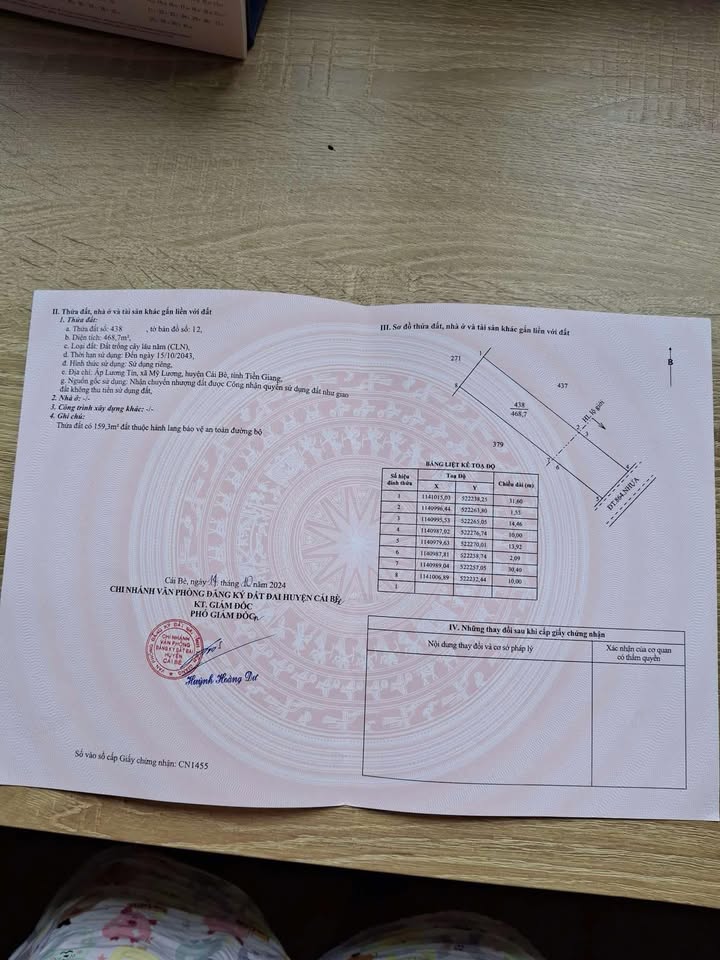 Đất nền mặt tiền Tỉnh lộ 864, xã Mỹ Lương, Cái Bè, Tiền Giang 480m² - Giá 7.68 tỷ, bớt lộc cho khách thiện chí!