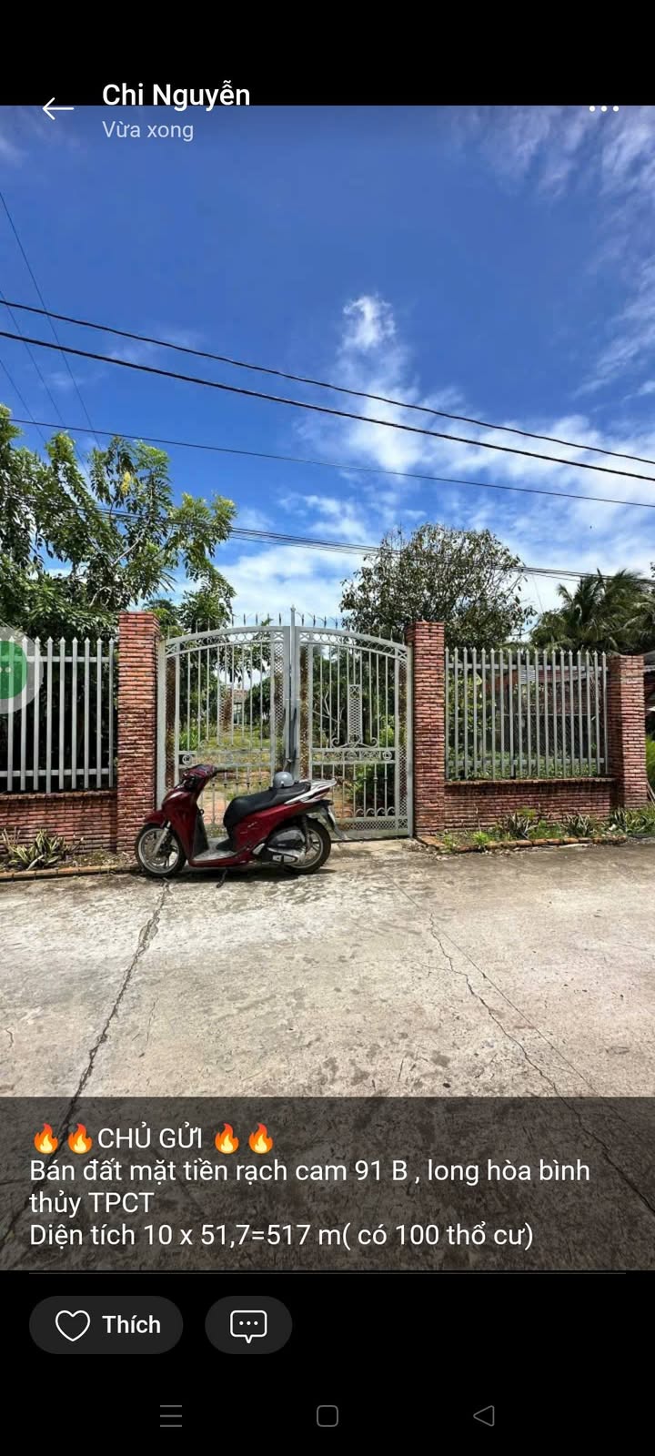 Đất mặt tiền Rạch Cam 91B, Long Hòa, Bình Thủy - Diện tích 517m², giá 3.1 tỷ - Đầu tư sinh lời cao!