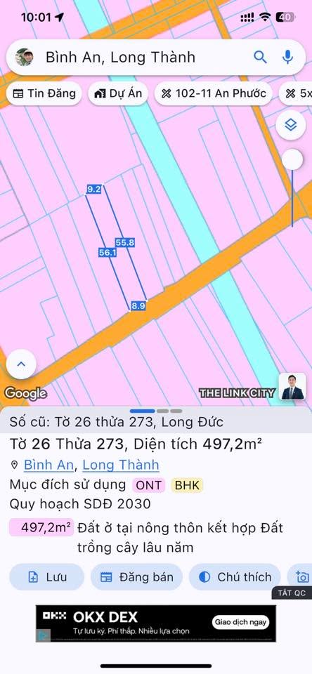 Đất nền Long Đức, Long Thành 511.7m² giá chỉ 5 tỷ - Vị trí đẹp, thổ cư sẵn!