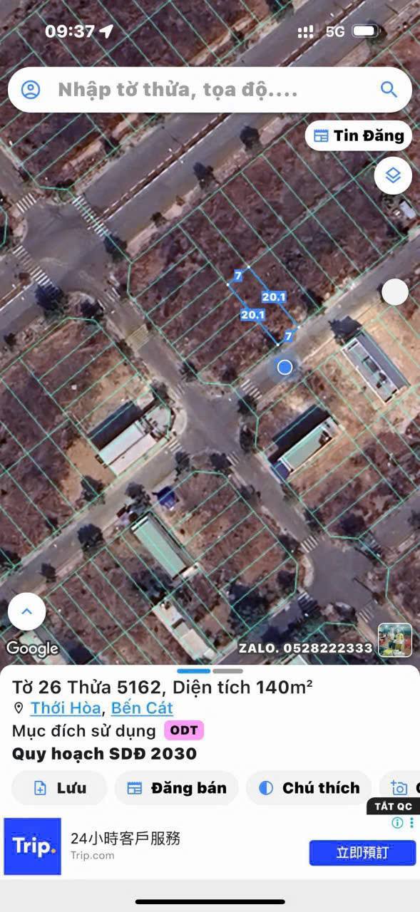 Đất thổ cư Thới Hòa Bến Cát 140m² giá 1.7 tỷ - Sổ đỏ chính chủ, hỗ trợ ngân hàng!