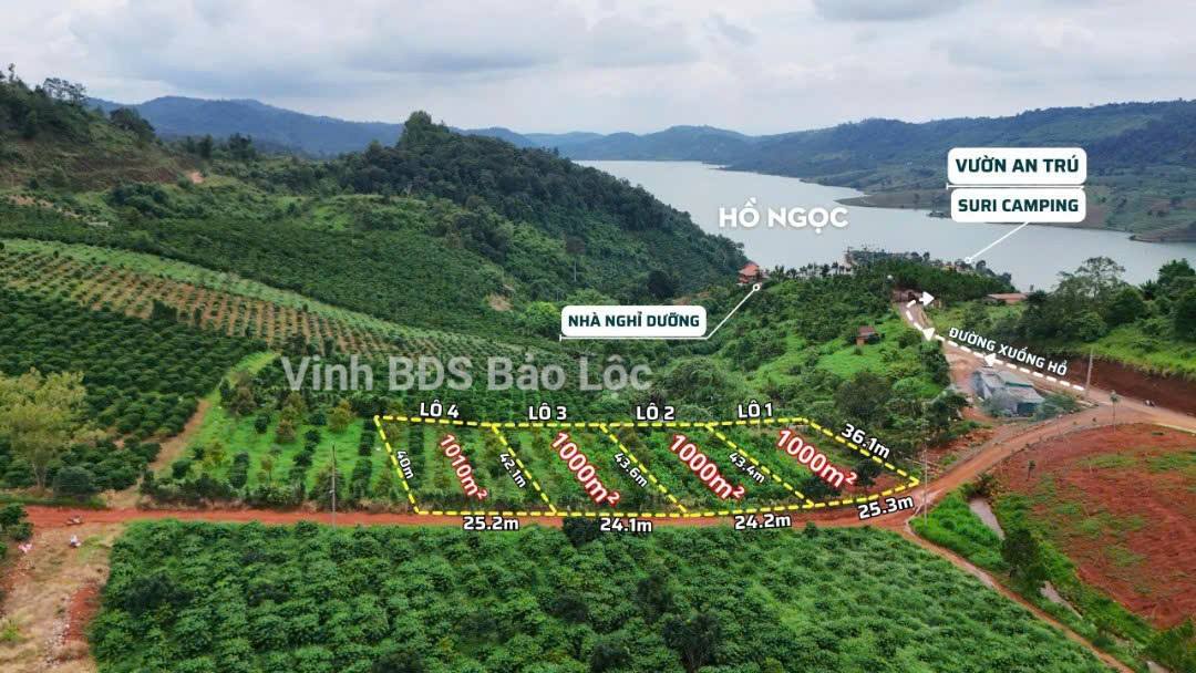 Đất nền Bảo Lộc 1000m² giá 1.9 tỷ - VIEW HỒ NGỌC thơ mộng!