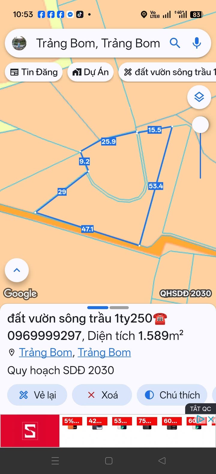 Đất vườn 1500m² tại Sông Trầu, Trảng Bom chỉ 1.25 tỷ - Cơ hội đầu tư tuyệt vời!