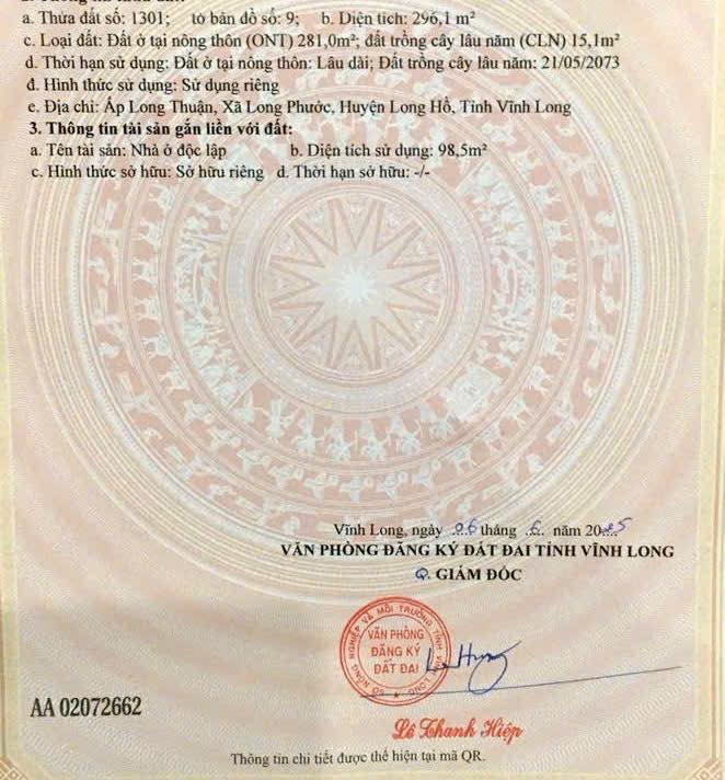 Nhà cấp 4 đường H25C, Long Phước 296m² giá 2.65 tỷ - Đường thông thoáng, ô tô vào tận nơi!