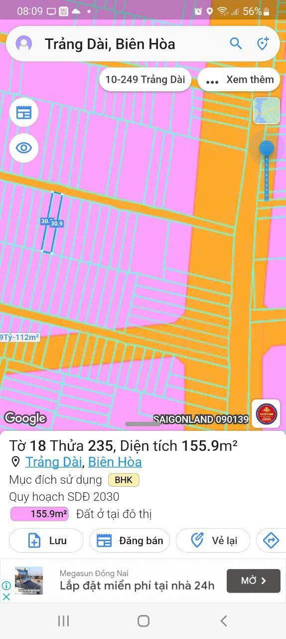 Lô đất Trảng Dài Biên Hòa 155m² giá 1.75 tỷ - Sổ riêng chính chủ!