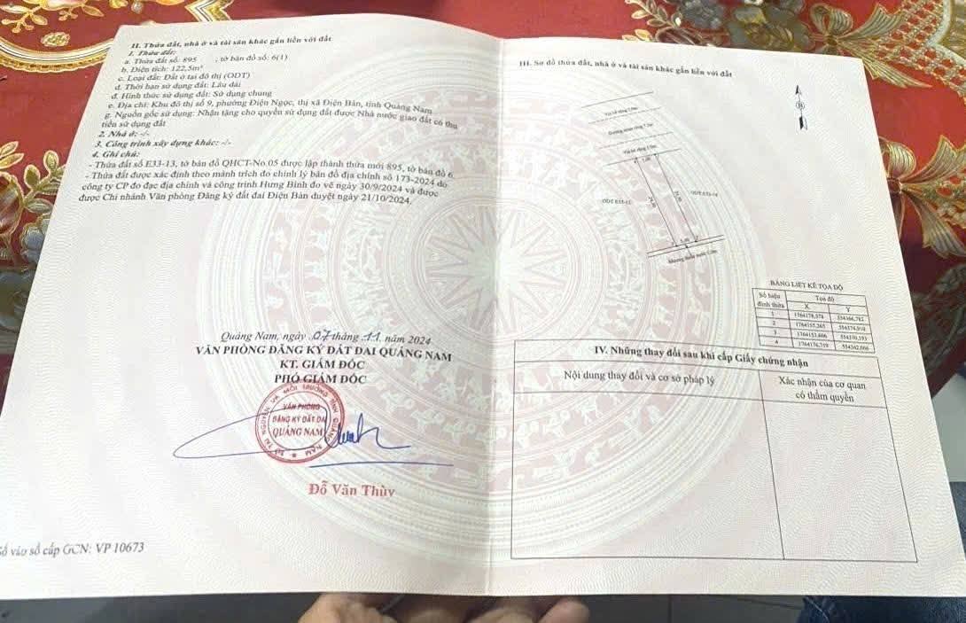 Đất nền Khu đô thị số 9, Điện Ngọc, Điện Bàn 122,5m² giá 3,3 tỷ - Cơ hội đầu tư hấp dẫn!